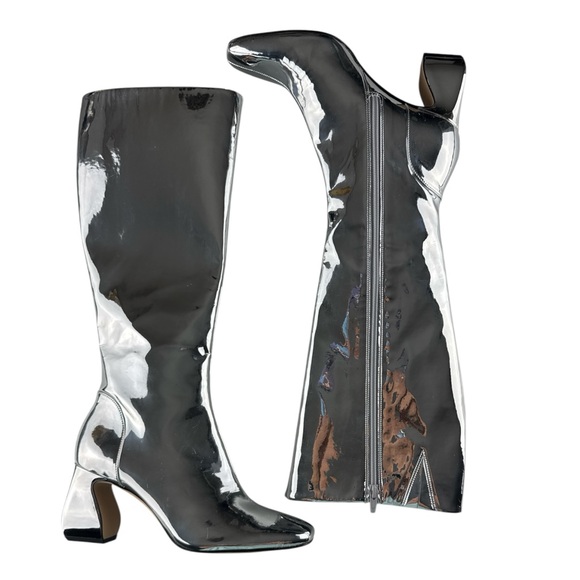 NEW Gianni Bini Rylee Tall Mirror Metallic Boots Womens Size 8 - Picture 5 of 7